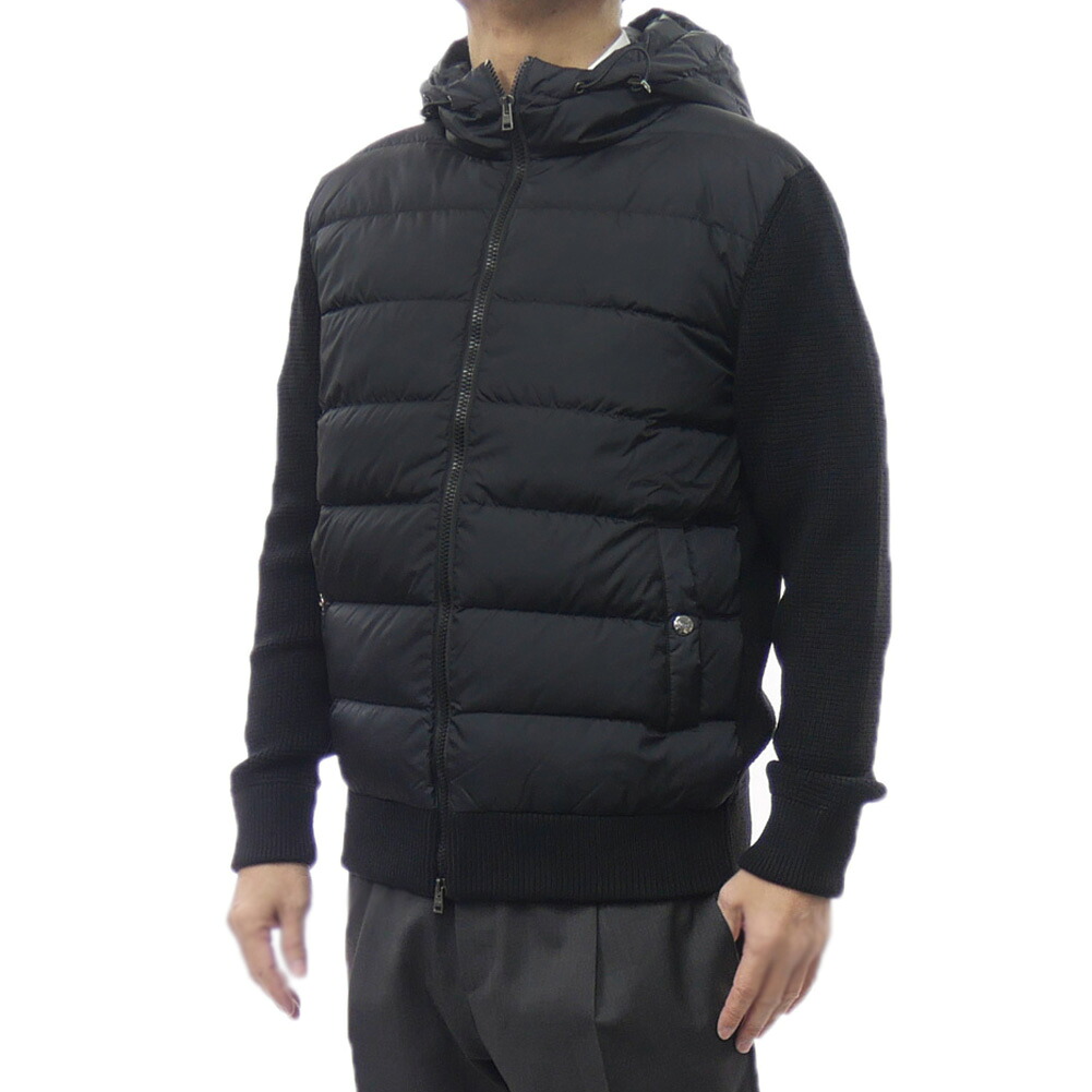 HERNO ヘルノ メンズ ダウンジャケット MP000B5U 70259 ブラック ニット切替 ハイブリッド ハイブランド｜TRE STYLE