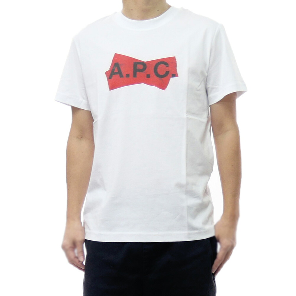 A.P.C. アーペーセー メンズ クルーネック Tシャツ COHBM-M26457 ホワイト 丸首 ロゴ ストリート｜TRE STYLE