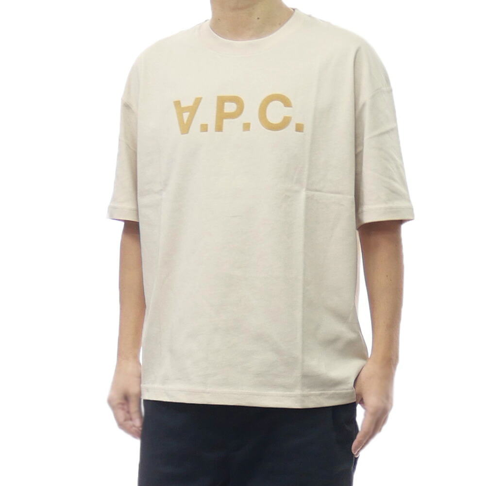 A.P.C. アーペーセー メンズ クルーネック Tシャツ COHLR-M26385 ベージュ ロゴT 大人 ベーシック｜TRE STYLE 11,026円