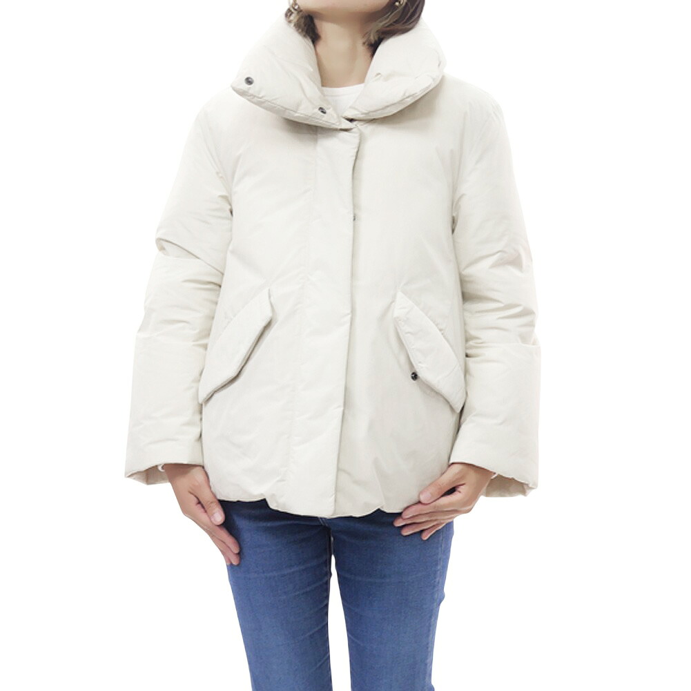 WOOLRICH ウールリッチ レディース ダウンジャケット WWOU1029 / LUXURY COCOON JACKET ライトウェイト 軽量 防寒 撥水 防風 保温 ショルダーストラップ アイボリー｜TRE STYLE