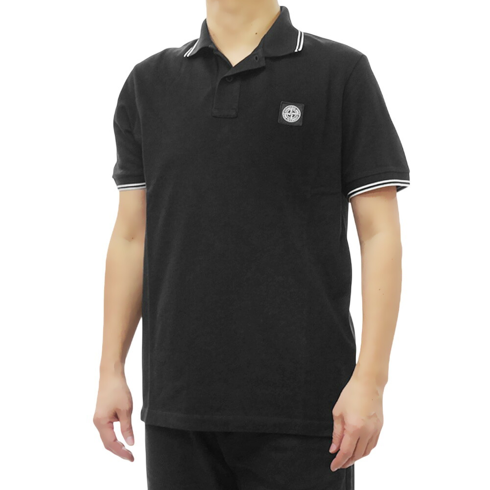 STONE ISLAND ストーンアイランド 鹿の子ポロシャツ 2200010 S0018 メンズ ブラック 2026春夏新作
