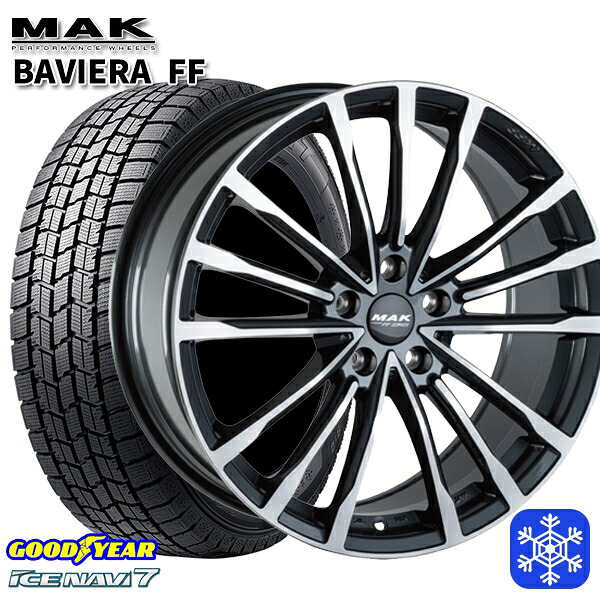 225/45R18 BMW Z4 G29用 2023～2024年製 グッドイヤー アイスナビ7 NAVI7 MAK BAVIERA FF ガンメタリックミラー 18インチ 8.0J 5H112 +30 スタッドレスタイヤホイール4本セット｜トレッド新横浜師岡店