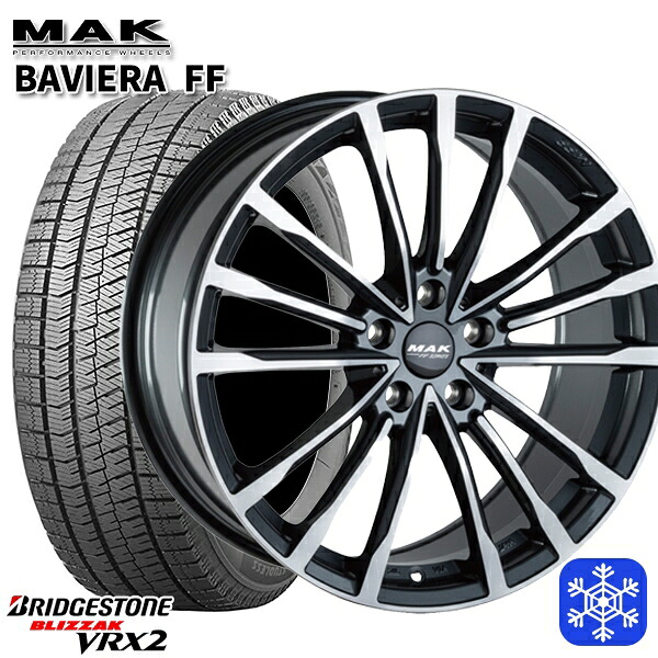 225/45R18 BMW G42 G20/G21 G22/G23用 2023～2024年製 ブリヂストン ブリザック VRX2 MAK BAVIERA FF ガンメタリックミラー 18インチ 7.5J 5H112 +25 スタッドレスタイヤホイール4本セット｜トレッド新横浜師岡店