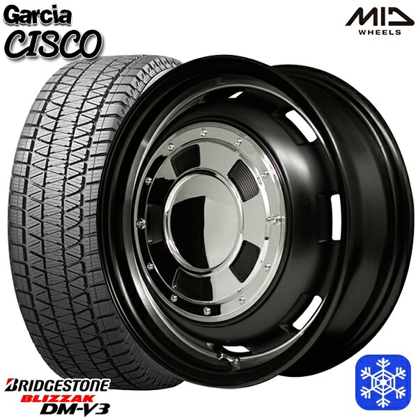 175/80R16 ジムニー 2024～2025年製 ブリヂストン ブリザック DMV3 MID ガルシアシスコ セミグロスブラック 16インチ 5.5J 5H139.7 スタッドレスタイヤホイール4本セット｜トレッド新横浜師岡店