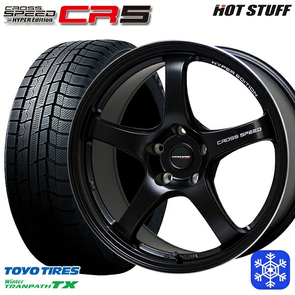 225/55R17 スバルXV フォレスター 2022～2023年製 トーヨー ウィンタートランパス TX HotStuff クロススピード CR5 セミグロスブラック 17インチ 7.5J 5H100 スタッドレスタイヤホイール4本セット｜トレッド新横浜師岡店