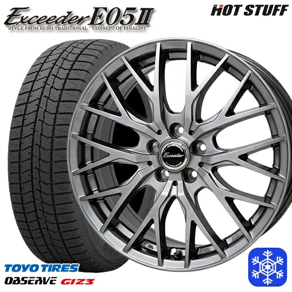 235/55R18 RAV4 NX 2024~2025年製 トーヨー オブザーブ ギズ3 HotStuff エクシーダー E05II DS 18インチ 7.0J 5H114.3 新品 スタッドレス1台分4本セット