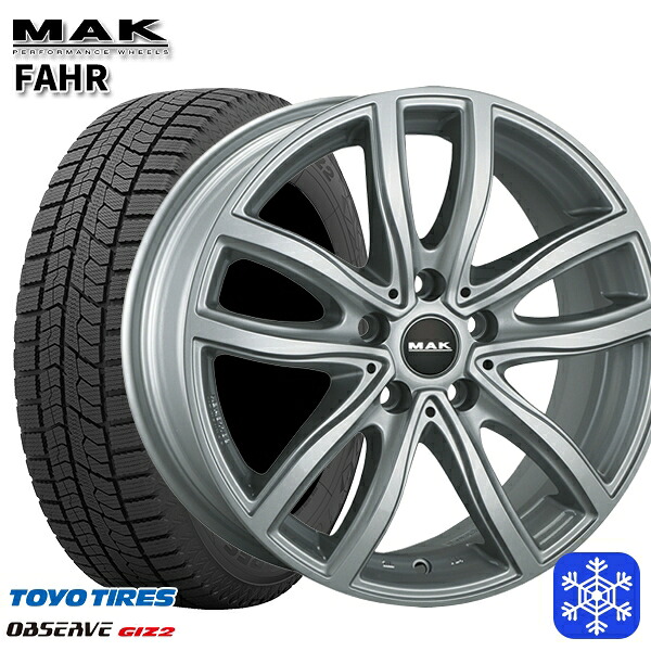 205/55R16 BMW F40 F44用 2024～2025年製 トーヨー オブザーブ ギズ2 MAK FAHR シルバー 16インチ 7.0J 5H112 +52 新品 スタッドレス1台分4本セット