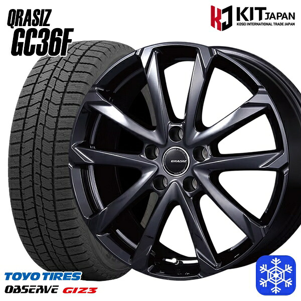 225/60R18 RAV4 NX 2024～2025年製 トーヨー オブザーブ ギズ3 クレイシズ GC36F グロスブラック 18インチ 7.0J 5H114.3 新品 スタッドレス1台分4本セット