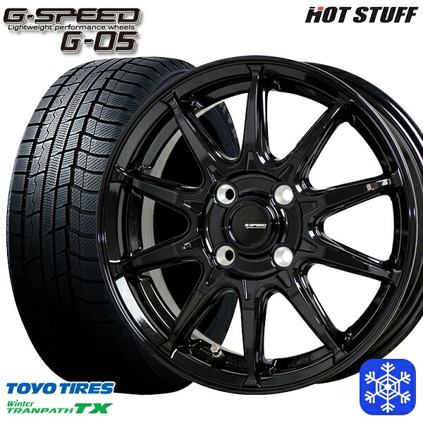 185/65R15 アクア ノート フィット 2024~2025年製 トーヨー ウィンター トランパス TX HotStuff ジースピード G-05 メタリックブラック 15インチ 5.5J 4H100 スタッドレスタイヤホイール4本セット|トレッド新横浜師岡店