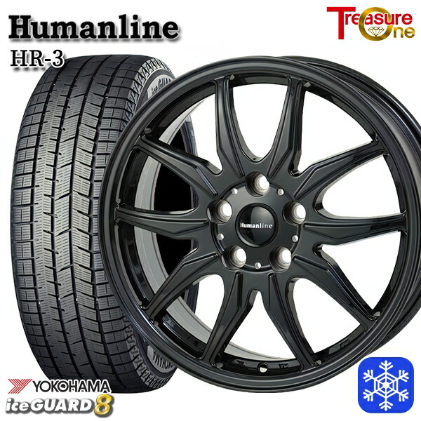 215/50R18 ヤリスクロス ジューク 2025年製 ヨコハマ アイスガード8 IG80 トレジャーワン ヒューマンライン HR3 BK 18インチ 7.0J 5H114.3 新品 スタッドレス1台分4本セット 113,350円