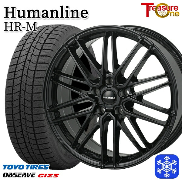 215/50R17 マツダ3 セレナ 2024～2025年製 トーヨー オブザーブ ギズ3 トレジャーワン ヒューマンライン HRM BK 17インチ 7.0J 5H114.3 新品 スタッドレス1台分4本セット