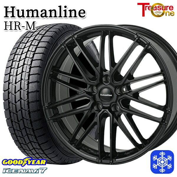 185/60R15 シエンタ（170系） 2024～2025年製 グッドイヤー アイスナビ7 NAVI7 トレジャーワン ヒューマンライン HRM BK 15インチ 6.0J 5H100 スタッドレスタイヤホイール4本セット｜トレッド新横浜師岡店