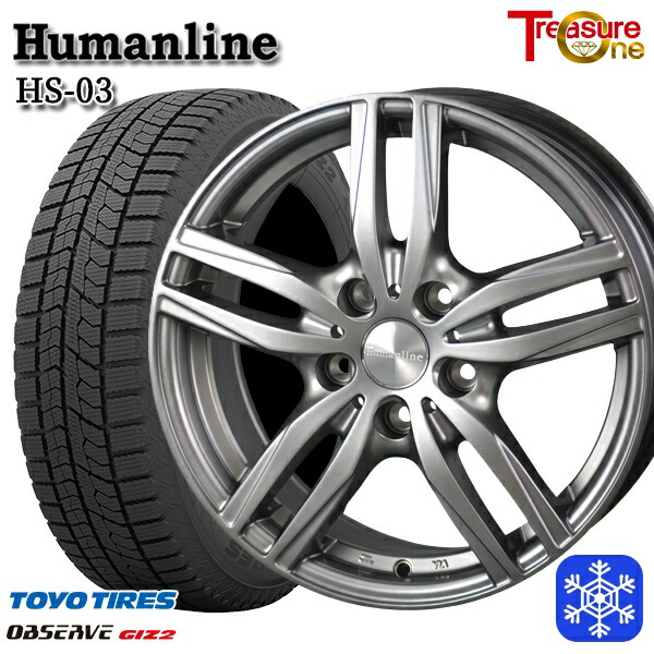 225 55r17インチ Toyo Observe Giz2 トーヨー オブザーブ ギズ2 スタッドレスタイヤホイール4本セット ヒューマンライン Hs03 5h114 3 タイヤ製造年 21年製 Kuechen Ly