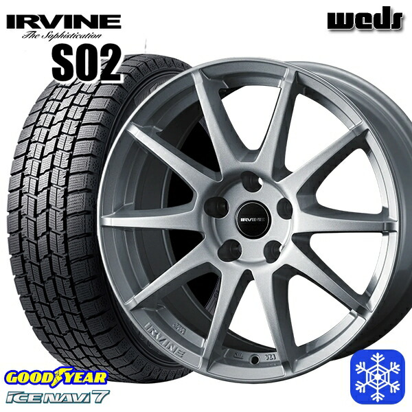 MINI（F55/F56） 175/65R15 2024～2025年製 グッドイヤー アイスナビ7 NAVI7 Weds アーヴィン S02 SI 15インチ 6.0J 5H112+45 新品 スタッドレス1台分4本セット