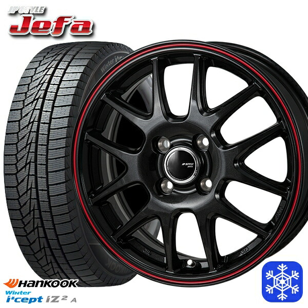 155/65R13 モコ ルークス 2022年製 HANKOOK ハンコック W626 MONZA JPスタイル ジェファ BK 13インチ 4.0J 4H100 新品 スタッドレス1台分4本セット