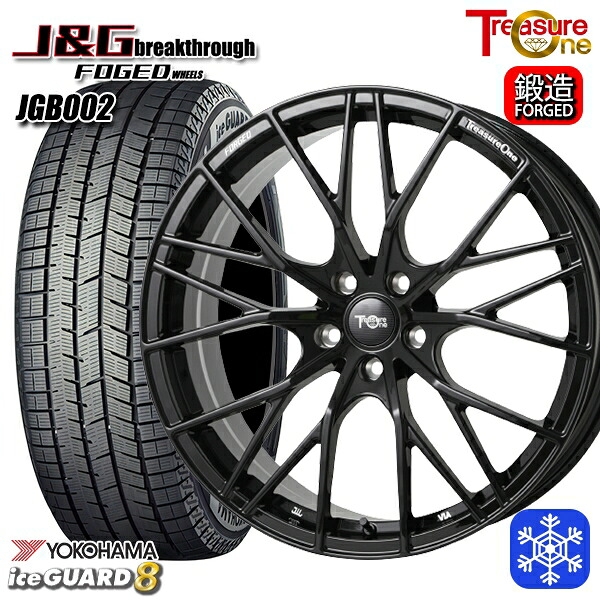 クラウンクロスオーバー 225/45R21 2025年製 ヨコハマ アイスガード8 IG80 トレジャーワン J&Gブレイクスルー JGB002 ブラック [鍛造ホイール] 21インチ 8.5J 5H114.3+40 新品 スタッドレス1台分4本セット