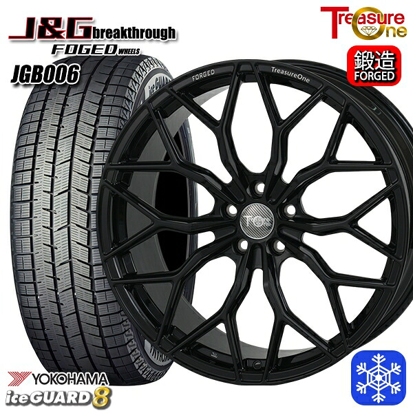 クラウンクロスオーバー 225/45R21 2025年製 ヨコハマ アイスガード8 IG80 トレジャーワン J&Gブレイクスルー JGB006 ブラック [鍛造ホイール] 21インチ 8.5J 5H114.3+40 新品 スタッドレス1台分4本セット
