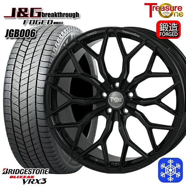 レクサスRX 235/50R21 2024～2025年製 ブリヂストン ブリザック VRX3 トレジャーワン J&Gブレイクスルー JGB006 ブラック [鍛造ホイール] 21インチ 8.5J 5H114.3+40 新品 スタッドレス1台分4本セット