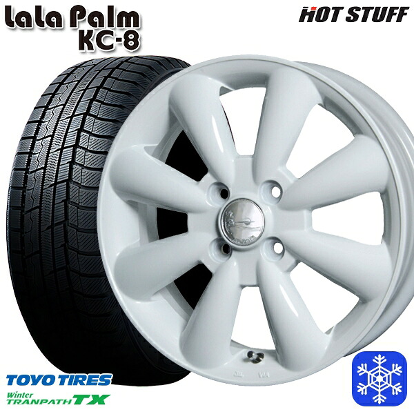 165/60R15 ハスラー ソリオ 2023~2024年製 トーヨー ウィンター トランパス TX HotStuff ララパーム KC-8 ホワイト 15インチ 5.0J 4H100 スタッドレスタイヤホイール4本セット|トレッド新横浜師岡店