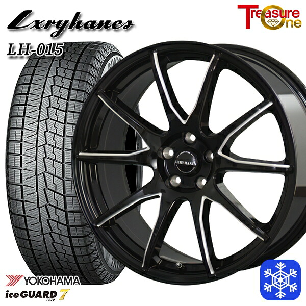 235/50R18 アルファード ヴァルファイア 数量限定 2022~2023年製 ヨコハマアイスガード7 IG70 トレジャーワン ラグジーヘインズ LH015 BK 18インチ 7.0J 5H114.3 スタッドレスタイヤホイール4本セット|トレッド新横浜師岡店
