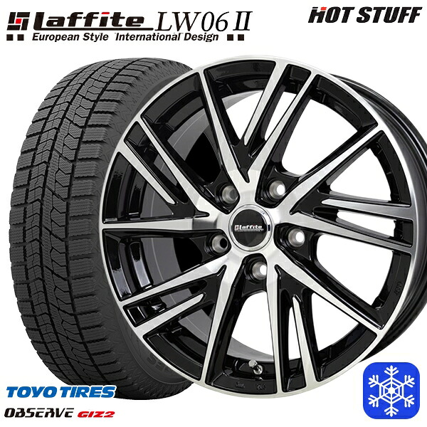 205/55R16 カローラ インプレッサ 2024～2025年製 トーヨー オブザーブ ギズ2 HotStuff ラフィット LW06-2 BK/P 16インチ 6.5J 5H100 新品 スタッドレス1台分4本セット