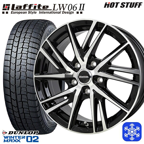 205/60R16 92Q ウィッシュ エクシーガ 2023~2024年製 ダンロップ ウィンターマックス WM02 HotStuff ラフィット LW06-2 BK/P 16インチ 6.5J 5H100 スタッドレスタイヤホイール4本セット|トレッド新横浜師岡店