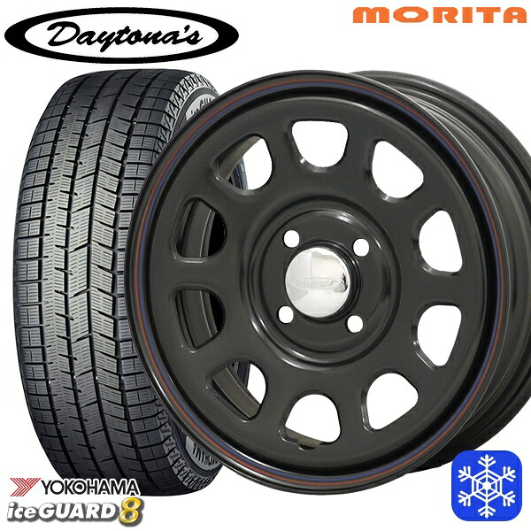 165/60R14 クリッパー エブリィワゴン 2025～2026年製 ヨコハマ アイスガード8 IG80 MRT DAYTONA'S G2 デイトナズ ブラック 14インチ 5.0J 4H100+42 スタッドレスタイヤホイール4本セット｜トレッド新横浜師岡店