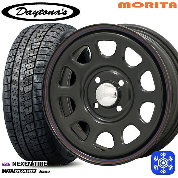 165/55R14 モコ ルークス 2025年製 ネクセン ウィンガードアイス2 MRT DAYTONA'S G2 デイトナズ ブラック 14インチ 5.0J 4H100+42 スタッドレスタイヤホイール4本セット|トレッド新横浜師岡店