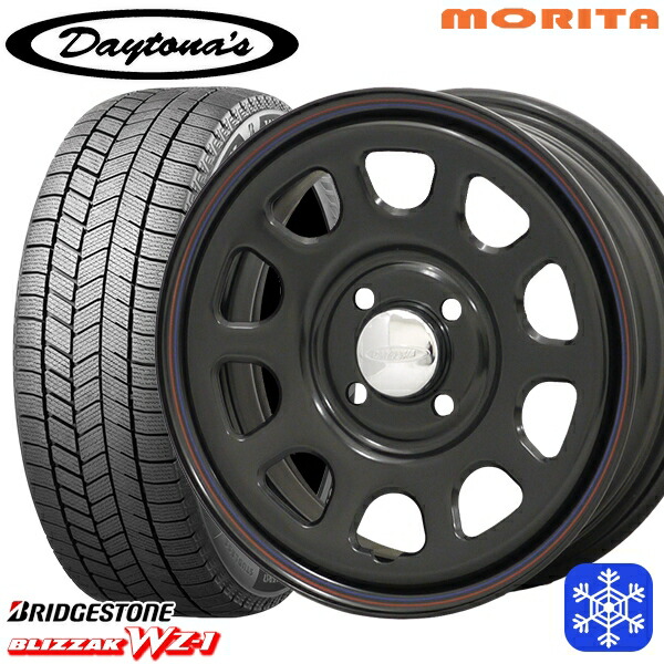 165/65R14 ハスラー ソリオ 2025～2026年製 ブリヂストン ブリザック WZ1 MRT DAYTONA'S G2 デイトナズ ブラック 14インチ 5.0J 4H100+42 スタッドレスタイヤホイール4本セット｜トレッド新横浜師岡店