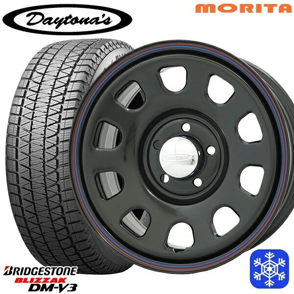 215/70R16 100Q デリカD5 2024～2025年製 ブリヂストン ブリザック DMV3 MRT DAYTONA'S G2 デイトナズ ブラック 16インチ 7.0J 5H114.3+33 新品 スタッドレス1台分4本セット