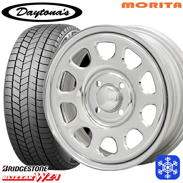 165/60R14 クリッパー エブリィワゴン 2025~2026年製 ブリヂストン ブリザック WZ1 MRT DAYTONA'S G2 デイトナズ クローム 14インチ 5.0J 4H100+42 スタッドレスタイヤホイール4本セット|トレッド新横浜師岡店