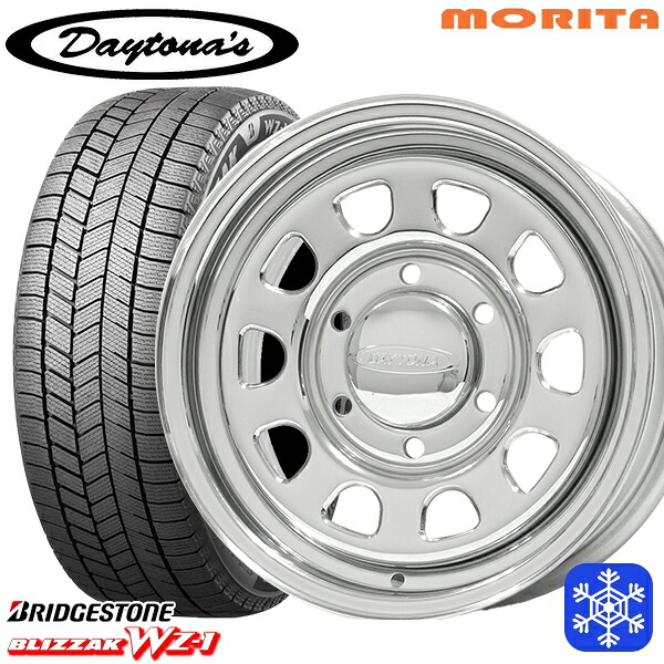 215/65R16 98Q ハイエース ※車検非対応 2025～2026年製 ブリヂストン ブリザック WZ1 MRT DAYTONA'S G2 デイトナズ クローム 16インチ 6.5J 6H139.7+33/+45 スタッドレスタイヤホイール4本セット｜トレッド新横浜師岡店
