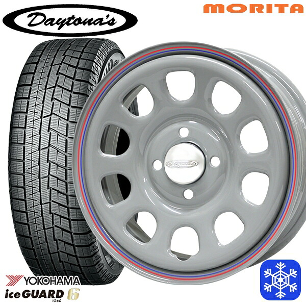 165/55R15 N-BOX タント 2023～2024年製 ヨコハマ アイスガード6 IG60 MRT DAYTONA'S G2 デイトナズ グレー 15インチ 5.0J 4H100+45 スタッドレスタイヤホイール4本セット｜トレッド新横浜師岡店