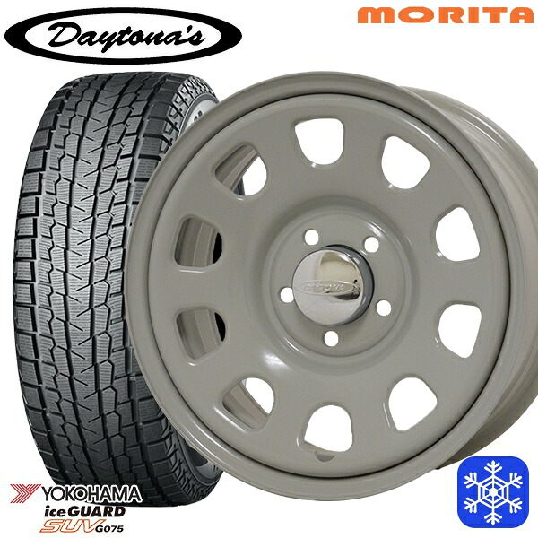 215/70R16 100Q デリカD5 2024～2025年製 ヨコハマ アイスガードSUV G075 MRT DAYTONA'S G2 デイトナズ グレー 16インチ 7.0J 5H114.3+33 新品 スタッドレス1台分4本セット