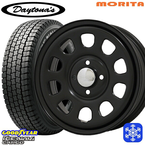 145R12 6PR （145/80R12） 2024～2025年製 グッドイヤー アイスナビカーゴ MRT DAYTONA'S G2 デイトナズ マットブラック 12インチ 4.0J 4H100+42 新品 スタッドレス1台分4本セット 33,410円