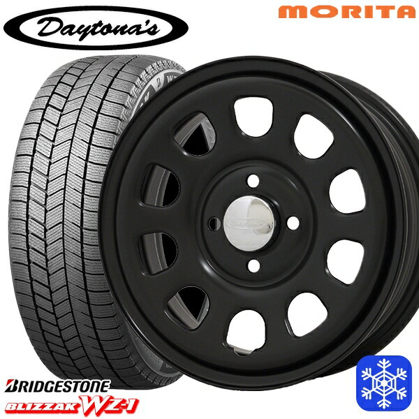 165/60R15 ハスラー ソリオ 2025年製 ブリヂストン ブリザック WZ1 MRT DAYTONA'S G2 デイトナズ マットブラック 15インチ 5.0J 4H100+45 新品 スタッドレス1台分4本セット