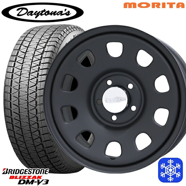 225/70R16 デリカD5 2024～2025年製 ブリヂストン ブリザック DMV3 MRT DAYTONA'S G2 デイトナズ マットブラック 16インチ 7.0J 5H114.3+33 新品 スタッドレス1台分4本セット