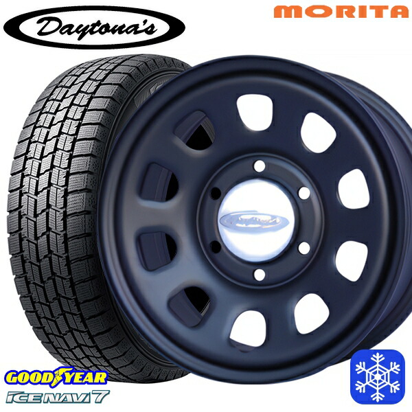 215/65R16 98Q ハイエース ※車検非対応 2024~2025年製 グッドイヤー アイスナビ7 NAVI7 MRT DAYTONA'S G2 デイトナズ マットブラック 16インチ 6.5J 6H139.7+33/+45 スタッドレスタイヤホイール4本セット|トレッド新横浜師岡店