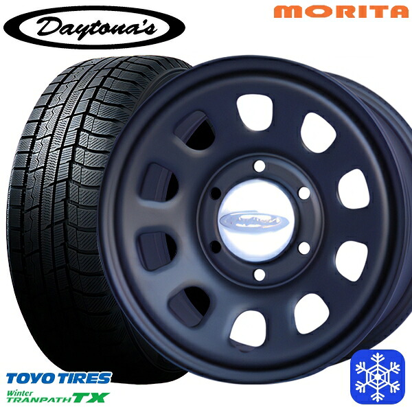 215/65R16 98Q ハイエース ※車検非対応 2023～2024年製 トーヨー ウィンター トランパス TX MRT DAYTONA'S G2 デイトナズ マットブラック 16インチ 6.5J 6H139.7+33/+45 スタッドレスタイヤホイール4本セット｜トレッド新横浜師岡店