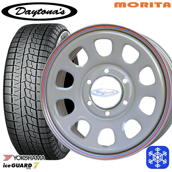 215/60R17 96Q ハイエース ※車検非対応 2024~2025年製 ヨコハマ アイスガード7 IG70 MRT DAYTONA'S デイトナズ グレー 17インチ 6.5J 6H139.7+38 新品 スタッドレス1台分4本セット