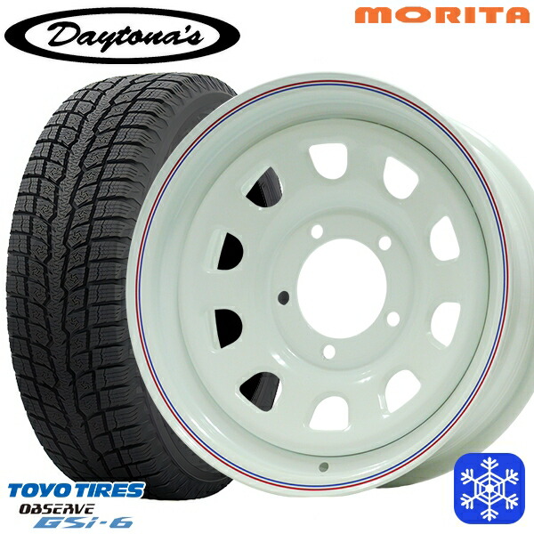 215/70R16 100Q シエラ ノマド 2022～2023年製 トーヨー オブザーブ GSi-6 MRT DAYTONA'S デイトナズ ホワイト 16インチ 6.0J 5H139.7±0 新品 スタッドレス1台分4本セット