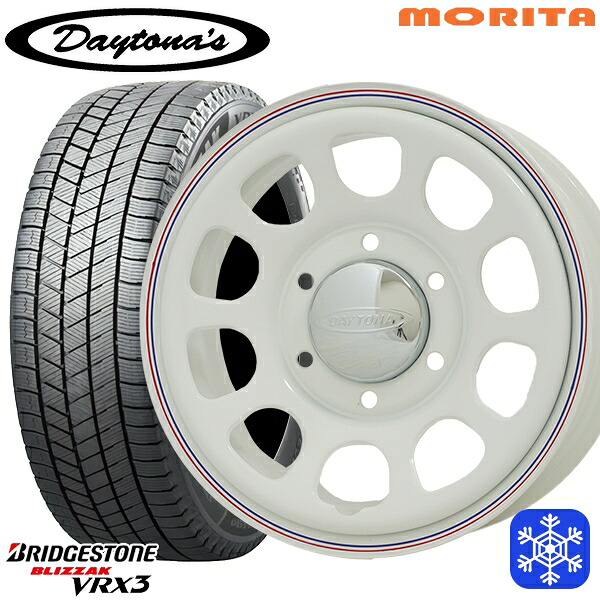 215/60R17 96Q ハイエース ※車検非対応 2025年製 ブリヂストン ブリザック VRX3 MRT DAYTONA'S デイトナズ ホワイト 17インチ 6.5J 6H139.7+38 スタッドレスタイヤホイール4本セット|トレッド新横浜師岡店