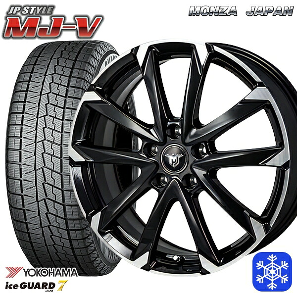215/60R17 96Q アルファード ヴェルファイア 2024~2025年製 ヨコハマアイスガード7 IG70 MONZA JPスタイル MJ-V BM/P 17インチ 7.0J 5H114.3 スタッドレスタイヤホイール4本セット|トレッド新横浜師岡店