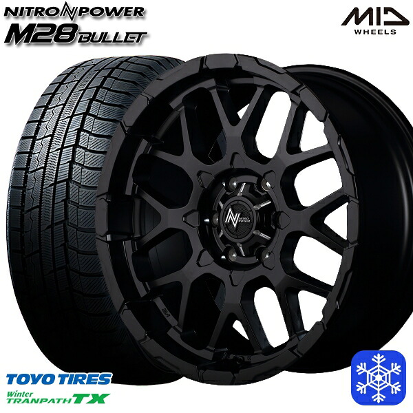 215/65R16 98Q ハイエース ※車検非対応 2023～2024年製 トーヨー ウィンター トランパス TX MID ナイトロパワー M28バレット セミグロスブラック 16インチ 6.5J 6H139.7 スタッドレスタイヤホイール4本セット｜トレッド新横浜師岡店 92,400円