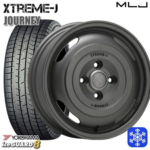 155/65R14 N-BOX タント 2025~2026年製 ヨコハマ アイスガード8 IG80 MLJ エクストリームJ ジャーニー ガンブラック 14インチ 4.5J 4H100 スタッドレスタイヤホイール4本セット|トレッド新横浜師岡店