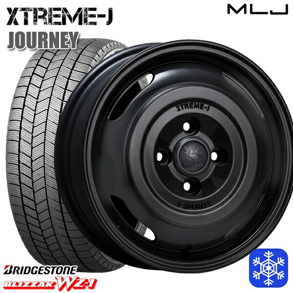 165/65R14 ハスラー ソリオ 2025年製 ブリヂストン ブリザック WZ1 MLJ エクストリームJ ジャーニー サテンブラック 14インチ 4.5J 4H100 新品 スタッドレス1台分4本セット