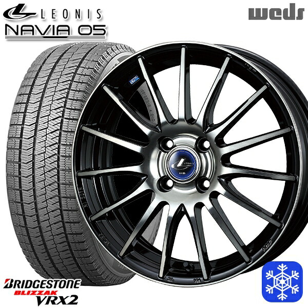 165/60R15 ハスラー ソリオ 2023~2024年製 ブリヂストン ブリザック VRX2 Wedd ウェッズ レオニス ナヴィア05 BPB 15インチ 4.5J 4H100 スタッドレスタイヤホイール4本セット|トレッド新横浜師岡店