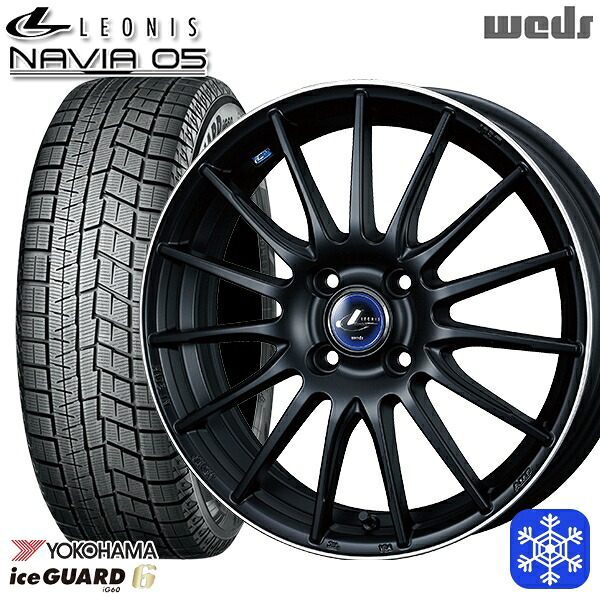 185/60R15 ヤリス ヴィッツ 2023～2024年製 ヨコハマ アイスガード IG60 Wedd ウェッズ レオニス ナヴィア05 MBP 15インチ 5.5J 4H100 スタッドレスタイヤホイール4本セット｜トレッド新横浜師岡店