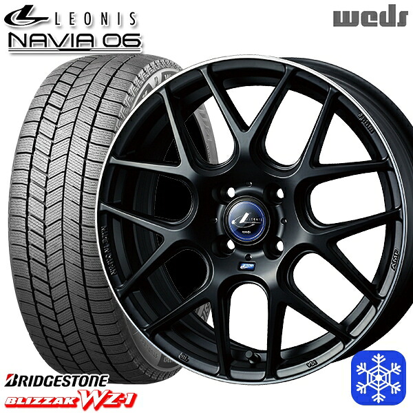 195/55R16 カローラ フィット 2025~2026年製 ブリヂストン ブリザック WZ1 Weds ウェッズ レオニス ナヴィア06 MBP 16インチ 6.0J 4H100 スタッドレスタイヤホイール4本セット|トレッド新横浜師岡店