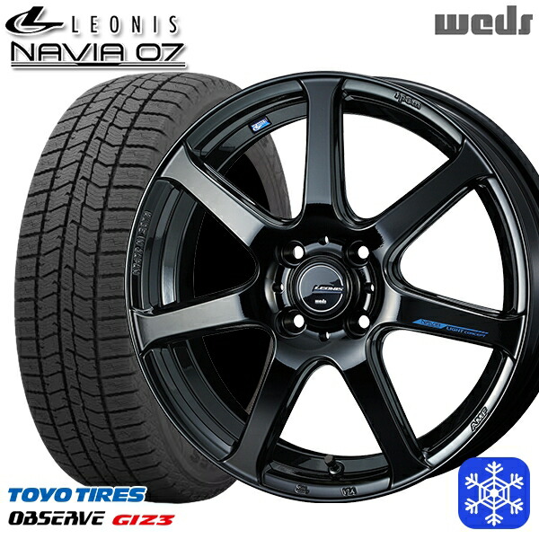 175/60R16 アクア クロスビー 2024～2025年製 トーヨー オブザーブ ギズ3 Weds ウェッズ レオニス ナヴィア07 PBK 16インチ 6.0J 4H100 スタッドレスタイヤホイール4本セット｜トレッド新横浜師岡店